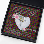 Gift For My Beautiful Girlfriend Necklace Valentine Necklace Clan Graham Red Tartan Cross Dancing Necklace Scottish Tartan Jewelry