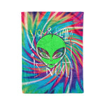 Scotstee Shop - Scotstee Shop Blanket Green Alien Head Tie-Dye Colorful Rainbow Hippie Fleece Blanket