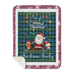 Personalized Gift Tartan Plaid Blanket Clan MacEwen Ancient With Funny Santa Snowman Reindeer Merry Christmas Gift Sherpa Blanket, blue plaid sherpa blanket,blue tartan sherpa blanket,Buchan,buffalo plaid sherpa blanket,christmas sherpa blanket,Christmas Throw Blanket