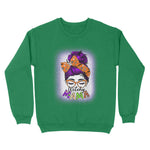 Witchy Mama Halloween Messy Bun Skull Witch Mom Women Spooky Womens Halloween Sweatshirts, Halloween Sweatshirt Plus Size - Scotstee Shop