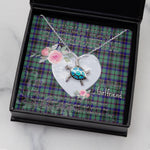 Sea Turtle Necklace Gift for My Beautiful Girlfriend Valentines Necklace Clan Stevenson Tartan Blue Turtle Necklace
