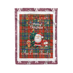 Personalized Gift Tartan Plaid Blanket Clan MacLean Of Duart With Funny Santa Snowman Reindeer Merry Christmas Fleece Blanket, Home Living Room, Plaid Blanket, Tartan Blanket, Scottish Blanket, Buffalo fleece blanket, Christmas Blanket