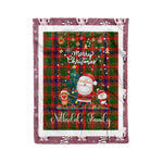 Personalized Gift Tartan Plaid Blanket Clan Nithsdale With Funny Santa Snowman Reindeer Merry Christmas Fleece Blanket, Home Living Room, Plaid Blanket, Tartan Blanket, Scottish Blanket, Buffalo fleece blanket, Christmas Blanket