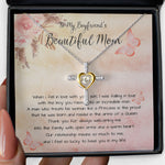 To My Boyfriend's Beautiful Mom Necklace - The Boy You Raised Into An Incredible Man - Necklace Gift For Boyfriend's Mom, Mother's Day Cross Necklace