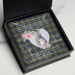 Rising Phoenix Necklace - Valentine Necklace Clan Colquhoun Modern Tartan Gift for Girlfriend, Gift for My Wife Rising Phoenix Necklace