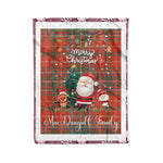 Personalized Gift Tartan Plaid Blanket Clan MacDougall Ancient With Funny Santa Snowman Reindeer Merry Christmas Fleece Blanket, Home Living Room, Plaid Blanket, Tartan Blanket, Scottish Blanket, Buffalo fleece blanket, Christmas Blanket