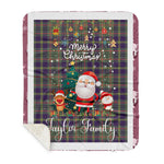 Personalized Gift Tartan Plaid Blanket Clan Taylor Weathered With Funny Santa Snowman Reindeer Merry Christmas Gift Sherpa Blanket, blue plaid sherpa blanket,blue tartan sherpa blanket,Buchan,buffalo plaid sherpa blanket,christmas sherpa blanket,Christmas Throw Blanket