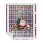 Personalized Gift Tartan Plaid Blanket Clan Hannay Grey With Funny Santa Snowman Reindeer Merry Christmas Gift Sherpa Blanket, blue plaid sherpa blanket,blue tartan sherpa blanket,Buchan,buffalo plaid sherpa blanket,christmas sherpa blanket,Christmas Throw Blanket