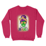 Spooky Mama Messy Bun Skull Halloween Costume Momster One Spooky Mama Messy Bun Bleached Halloween Skull Monster Womens Halloween Sweatshirts, Halloween Sweatshirt Plus Size - Scotstee Shop