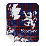 Sherpa Blanket - Tartan Blanket Thistle and Lion Scottish Clan Home Modern Plaid Blanket, plaid sherpa blanket queen,purple sherpa blanket,queen sherpa blanket,queen size sherpa blanket,red sherpa blanket,scottish tartan blankets,sherpa blanket,sherpa christmas blanket