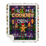 Personalized Gift Tartan Plaid Blanket Clan Chalmers With Christmas Cookie Baking Crew Christmas Gift Sherpa Blanket, tartan sherpa blanket,buffalo plaid sherpa blanket,christmas sherpa blanket,Christmas Throw Blanket,green plaid sherpa blanket,green sherpa blanket