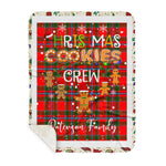 Personalized Gift Tartan Plaid Blanket Clan Paterson Red With Christmas Cookie Baking Crew Christmas Gift Sherpa Blanket, tartan sherpa blanket,buffalo plaid sherpa blanket,christmas sherpa blanket,Christmas Throw Blanket,green plaid sherpa blanket,green sherpa blanket