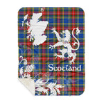 Sherpa Blanket - Tartan Blanket Thistle and Lion Scottish Clan MacBeth Modern Plaid Blanket, plaid sherpa blanket queen,purple sherpa blanket,queen sherpa blanket,queen size sherpa blanket,red sherpa blanket,scottish tartan blankets,sherpa blanket,sherpa christmas blanket