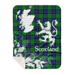 Sherpa Blanket - Tartan Blanket Thistle and Lion Scottish Clan Graham of Menteith Plaid Blanket, plaid sherpa blanket queen,purple sherpa blanket,queen sherpa blanket,queen size sherpa blanket,red sherpa blanket,scottish tartan blankets,sherpa blanket,sherpa christmas blanket