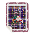 Personalized Gift Tartan Plaid Blanket Clan MacDonald Dress Modern With Funny Santa Snowman Reindeer Merry Christmas Gift Sherpa Blanket, blue plaid sherpa blanket,blue tartan sherpa blanket,Buchan,buffalo plaid sherpa blanket,christmas sherpa blanket,Christmas Throw Blanket-Recovered