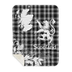 Sherpa Blanket - Tartan Blanket Thistle and Lion Scottish Clan MacPhee Black Plaid Blanket, plaid sherpa blanket queen,purple sherpa blanket,queen sherpa blanket,queen size sherpa blanket,red sherpa blanket,scottish tartan blankets,sherpa blanket,sherpa christmas blanket