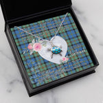 Sea Turtle Necklace Gift for My Beautiful Girlfriend Valentines Necklace Clan MacCorquodale Tartan Blue Turtle Necklace