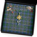 To My Beautiful Soulmate Sunflower Necklace In Your Eyes I Have Found My Home Clan Cockburn Ancient Tartan Jewelry For Girlfriend, Tartan Sunflower Pendant Necklace, Scottish Tartan Jewelry, valentine necklace, necklace girlfriend, necklace for wife, cute necklaces for girlfriend, jewelry for girlfriend, to my soulmate necklace, to my future wife necklace