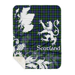 Sherpa Blanket - Tartan Blanket Thistle and Lion Scottish Clan Baillie Hunting Plaid Blanket, plaid sherpa blanket queen,purple sherpa blanket,queen sherpa blanket,queen size sherpa blanket,red sherpa blanket,scottish tartan blankets,sherpa blanket,sherpa christmas blanket