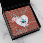 Sea Turtle Necklace Gift for My Beautiful Girlfriend Valentines Necklace Clan MacDougall Modern Tartan Blue Turtle Necklace