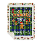 Personalized Gift Tartan Plaid Blanket Clan Monteith Hunting With Christmas Cookie Baking Crew Christmas Gift Sherpa Blanket, tartan sherpa blanket,buffalo plaid sherpa blanket,christmas sherpa blanket,Christmas Throw Blanket,green plaid sherpa blanket,green sherpa blanket