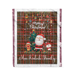 Personalized Gift Tartan Plaid Blanket Clan MacKintosh Weathered With Funny Santa Snowman Reindeer Merry Christmas Fleece Blanket, Home Living Room, Plaid Blanket, Tartan Blanket, Scottish Blanket, Buffalo fleece blanket, Christmas Blanket