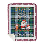 Personalized Gift Tartan Plaid Blanket Clan MacKenzie Dress Ancient With Funny Santa Snowman Reindeer Merry Christmas Gift Sherpa Blanket, blue plaid sherpa blanket,blue tartan sherpa blanket,Buchan,buffalo plaid sherpa blanket,christmas sherpa blanket,Christmas Throw Blanket