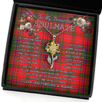 To My Beautiful Soulmate Sunflower Necklace In Your Eyes I Have Found My Home Clan MacDougall Tartan Jewelry For Girlfriend, Tartan Sunflower Pendant Necklace, Scottish Tartan Jewelry, valentine necklace, necklace girlfriend, necklace for wife, cute necklaces for girlfriend, jewelry for girlfriend, to my soulmate necklace, to my future wife necklace