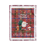 Personalized Gift Tartan Plaid Blanket Clan MacRae Ancient With Funny Santa Snowman Reindeer Merry Christmas Fleece Blanket, Home Living Room, Plaid Blanket, Tartan Blanket, Scottish Blanket, Buffalo fleece blanket, Christmas Blanket