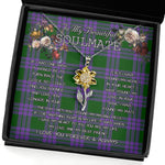 To My Beautiful Soulmate Sunflower Necklace In Your Eyes I Have Found My Home Clan Elphinstone Tartan Jewelry For Girlfriend, Tartan Sunflower Pendant Necklace, Scottish Tartan Jewelry, valentine necklace, necklace girlfriend, necklace for wife, cute necklaces for girlfriend, jewelry for girlfriend, to my soulmate necklace, to my future wife necklace