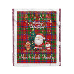 Personalized Gift Tartan Plaid Blanket Clan MacKintosh Modern With Funny Santa Snowman Reindeer Merry Christmas Fleece Blanket, Home Living Room, Plaid Blanket, Tartan Blanket, Scottish Blanket, Buffalo fleece blanket, Christmas Blanket