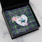 Sea Turtle Necklace Gift for My Beautiful Girlfriend Valentines Necklace Clan MacDonald Of The Isles Modern Tartan Blue Turtle Necklace