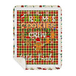 Personalized Gift Tartan Plaid Blanket Clan Gibbs With Christmas Cookie Baking Crew Christmas Gift Sherpa Blanket, tartan sherpa blanket,buffalo plaid sherpa blanket,christmas sherpa blanket,Christmas Throw Blanket,green plaid sherpa blanket,green sherpa blanket