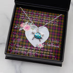 Sea Turtle Necklace Gift for My Beautiful Girlfriend Valentines Necklace Clan Carnegie Modern Tartan Blue Turtle Necklace