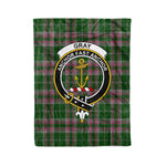 Plaid Blanket Gray Hunting Clan Crest Badge Tartan Blanket Scottish Green Plaid Throw Blanket Tartan Plaid Fleece Blanket
