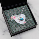 Sea Turtle Necklace Gift for My Beautiful Girlfriend Valentines Necklace Clan Melville Tartan Blue Turtle Necklace