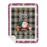 Personalized Gift Tartan Plaid Blanket Clan Menzies Ancient With Funny Santa Snowman Reindeer Merry Christmas Gift Sherpa Blanket, blue plaid sherpa blanket,blue tartan sherpa blanket,Buchan,buffalo plaid sherpa blanket,christmas sherpa blanket,Christmas Throw Blanket