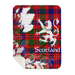 Sherpa Blanket - Tartan Blanket Thistle and Lion Scottish Clan MacIntyre Plaid Blanket, plaid sherpa blanket queen,purple sherpa blanket,queen sherpa blanket,queen size sherpa blanket,red sherpa blanket,scottish tartan blankets,sherpa blanket,sherpa christmas blanket