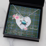 Sea Turtle Necklace Gift for My Beautiful Girlfriend Valentines Necklace Clan Ogilvie Hunting Ancient Tartan Blue Turtle Necklace