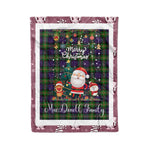 Personalized Gift Tartan Plaid Blanket Clan MacDonell of Glengarry With Funny Santa Snowman Reindeer Merry Christmas Fleece Blanket, Home Living Room, Plaid Blanket, Tartan Blanket, Scottish Blanket, Buffalo fleece blanket, Christmas Blanket