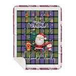 Personalized Gift Tartan Plaid Blanket Clan Macdonald Of Ranald With Funny Santa Snowman Reindeer Merry Christmas Gift Sherpa Blanket, blue plaid sherpa blanket,blue tartan sherpa blanket,Buchan,buffalo plaid sherpa blanket,christmas sherpa blanket,Christmas Throw Blanket