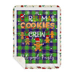 Personalized Gift Tartan Plaid Blanket Clan Dalrymple With Christmas Cookie Baking Crew Christmas Gift Sherpa Blanket, tartan sherpa blanket,buffalo plaid sherpa blanket,christmas sherpa blanket,Christmas Throw Blanket,green plaid sherpa blanket,green sherpa blanket
