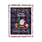 Personalized Gift Tartan Plaid Blanket Clan Rutherford Hunting With Funny Santa Snowman Reindeer Merry Christmas Fleece Blanket, Home Living Room, Plaid Blanket, Tartan Blanket, Scottish Blanket, Buffalo fleece blanket, Christmas Blanket