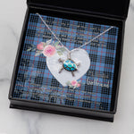 Sea Turtle Necklace Gift for My Beautiful Girlfriend Valentines Necklace Clan MacKay Blue Tartan Blue Turtle Necklace