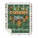 Personalized Gift Tartan Plaid Blanket Clan MacDonald Lord Of The Isles With Christmas Cookie Baking Crew Christmas Gift Sherpa Blanket, tartan sherpa blanket,buffalo plaid sherpa blanket,christmas sherpa blanket,Christmas Throw Blanket,green plaid sherpa blanket,green sherpa blanket