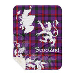 Sherpa Blanket - Tartan Blanket Thistle and Lion Scottish Clan Montgomery Plaid Blanket, plaid sherpa blanket queen,purple sherpa blanket,queen sherpa blanket,queen size sherpa blanket,red sherpa blanket,scottish tartan blankets,sherpa blanket,sherpa christmas blanket