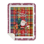Personalized Gift Tartan Plaid Blanket Clan Ogilvie Of Airlie Ancient With Funny Santa Snowman Reindeer Merry Christmas Gift Sherpa Blanket, blue plaid sherpa blanket,blue tartan sherpa blanket,Buchan,buffalo plaid sherpa blanket,christmas sherpa blanket,Christmas Throw Blanket