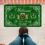 Doormat - Welcome Mat Scottish Clan Don Tartan Door Mat, Plaid Doormat With Thistle and Two Lion Scottish