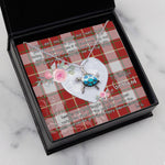 Sea Turtle Necklace Gift for My Beautiful Girlfriend Valentines Necklace Clan MacFie Tartan Blue Turtle Necklace