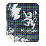Sherpa Blanket - Tartan Blanket Thistle and Lion Scottish Clan Stevenson Plaid Blanket, plaid sherpa blanket queen,purple sherpa blanket,queen sherpa blanket,queen size sherpa blanket,red sherpa blanket,scottish tartan blankets,sherpa blanket,sherpa christmas blanket